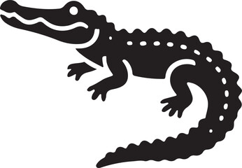 Alligator icon silhouette vector with white background