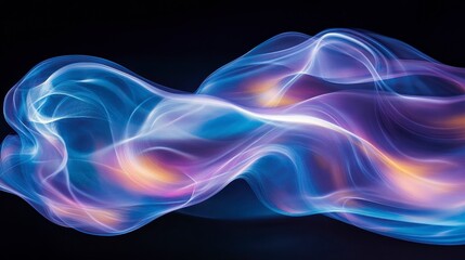 Fototapeta premium Abstract Swirling Light Waves Glowing Energy Flow Blue Purple Hues Digital Art Background