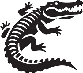 Alligator icon silhouette vector with white background
