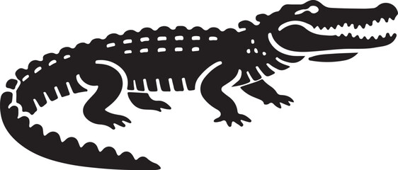 Alligator icon silhouette vector with white background