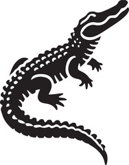 Alligator icon silhouette vector with white background