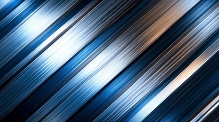 Fototapeta premium Abstract Diagonal Lines Background Blue Silver and Gold Metallic Texture