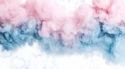 Fototapeta premium Abstract Pastel Pink and Blue Ink Swirls in Water Artistic Background Texture
