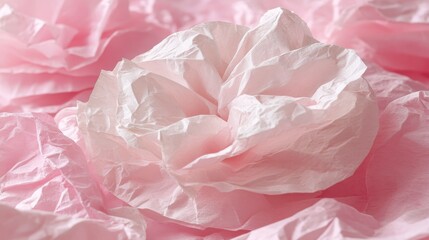 Delicate Pink Crepe Paper Texture Background Soft Rose Wrinkled Paper Abstract Floral Design