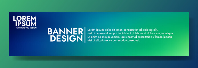 Modern banner design with a gradient background blending blue and green