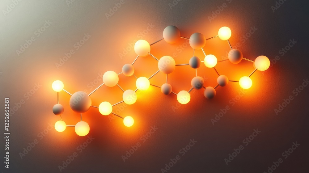 Aufkleber Molecular structure design featuring glowing elements with a modern aesthetic. Generative AI