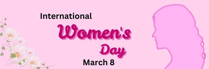 International women's day pink design with text 