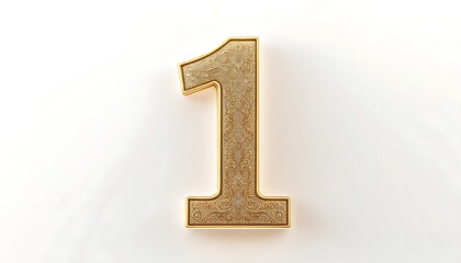 Ornate Gold Number One: Elegant Filigree Design