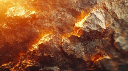 Golden Rock Texture Rough Raw Luminous Metallic Natural Stone Background