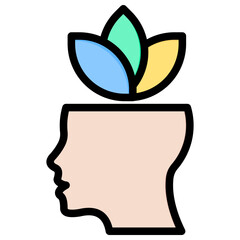 Mindfulness Outline Color Icon