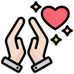 Gratitude Outline Color Icon
