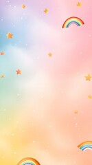 Fototapeta premium Colorful illustration with stars and rainbows.