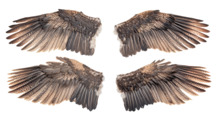 Spectacular Phoenix Wings Set on Transparent Background Generative AI