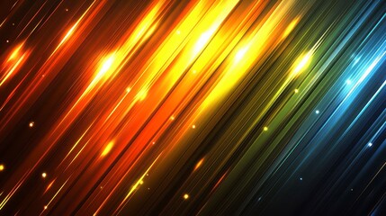 Abstract Diagonal Lines Background Glowing Orange Yellow and Blue Stripes