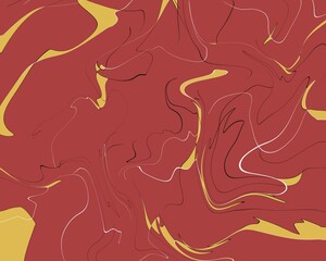 abstract marble effect liquid texture background wallpaper with red and yellow leaves