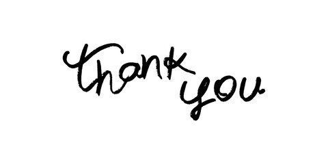 Thank you hand Lettering. Typography Design Inspiration. Black colored. On a white background. Vector. Postcard, greeting card, t shirt print, calligrap hy banner