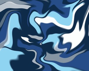 Marble effect abstract blue background with waves texture liquid