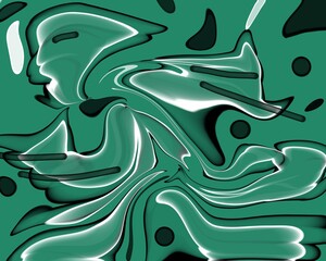 Green Marble effect liquid texture background wallpaper