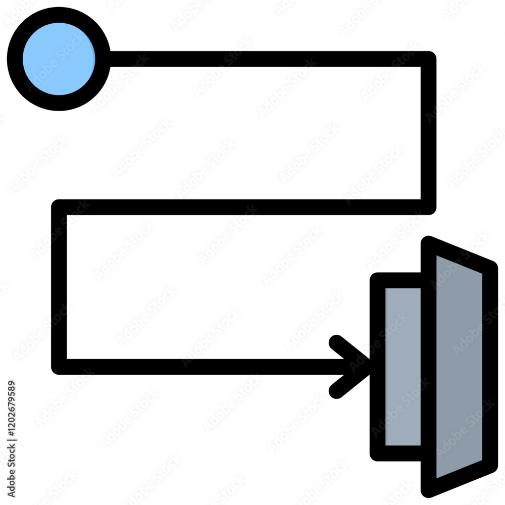 Poster exit strategy outline color icon