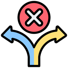 Obraz premium Bifurcation Outline Color Icon