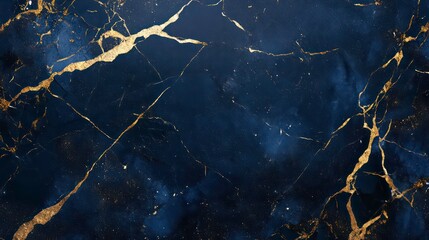 Abstract navy blue and gold marble texture background. (1)
