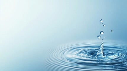 Water Droplet Impact: Serenity in Blue