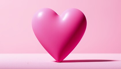 Soft Pink Heart Symbol of Love and Valentine's Day. Minimalist Design, Simple Elegant Background, Clean and Sweet. Romantic, Tender, Charming, and Delightful Image.  Perfect for Greeting Cards, Holida