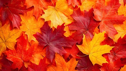 Vibrant Autumn Maple Leaves Colorful Fall Foliage