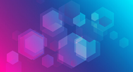 Obraz premium Abstract Hexagon Pattern Geometric Shapes Gradient Background Tech Design Modern Wallpaper