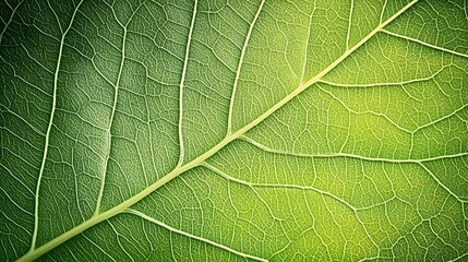 Obraz premium Detailed Closeup of a Green Leaf Vein Structure