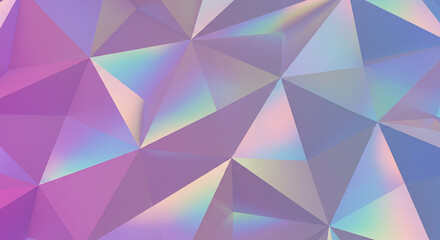 Obraz premium Abstract iridescent holographic geometric polygon background texture