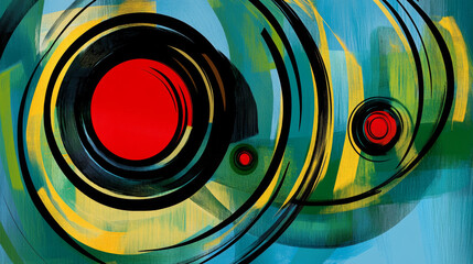 Abstract circles with vibrant colors and dynamic motion