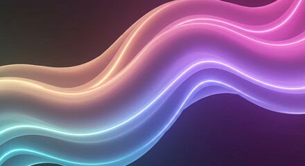 Abstract Neon Wave Background Glowing Colorful Swirls and Dynamic Curves