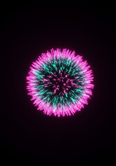 Fototapeta premium Abstract Neon Pink and Teal Explosion Glowing Energy Burst Digital Art Bright Vivid Colors Dynamic