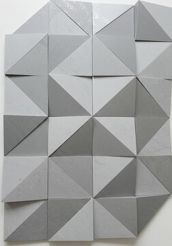 Abstract Geometric Grey Triangle Wall Panel Texture Background Design