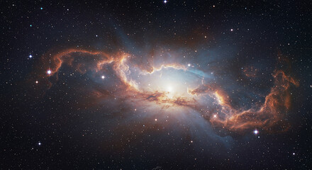 Obraz premium Celestial Nebula Cosmic Dust and Stars Glowing Galaxy Space Exploration