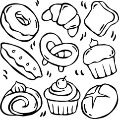 cake handdrawn doodle element vector