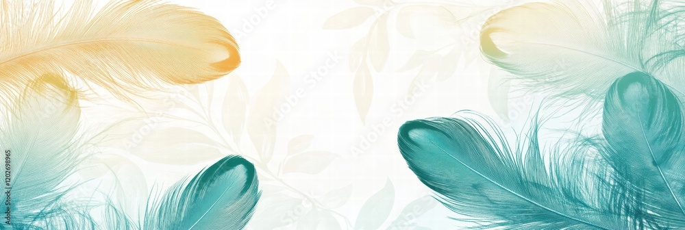 Fototapete elegant peacock feathers in vibrant colors creating a stunning background for art or design projects