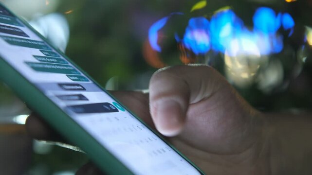 Fingers typing writing message
