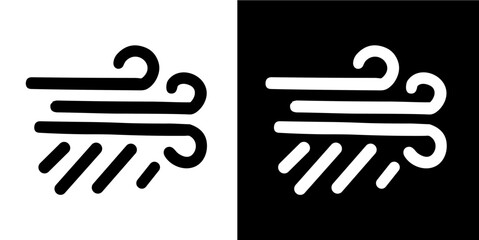 wind with rain weather icon illustration