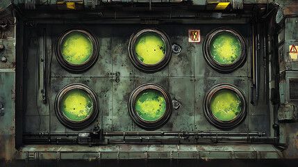 Battle Map Game: Top-Down View of Glowing Industrial Tanks