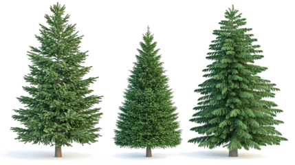 Undecorated Christmas Trees Arranged for Display Generative AI