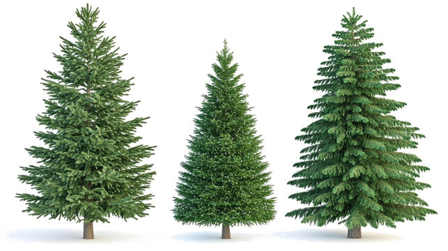 Undecorated Christmas Trees Arranged for Display Generative AI