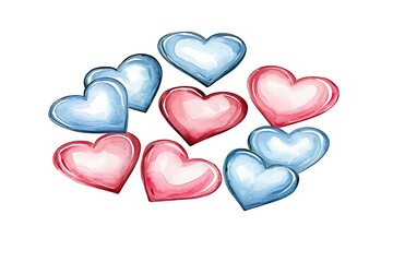 Fototapeta premium Valentine's day love watercolor style hearts romantic art creative design artistic environment