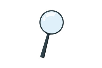 A Simple Black Handheld Magnifying Glass. flat style illustration vector