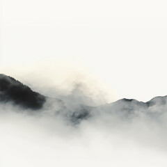 Obraz premium Minimalist fog png, clean and soft gradients, modern aesthetic, isolated on white background