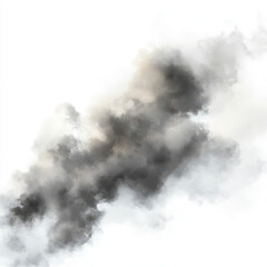 Smoky air pollution effect png, heavy and layered smog, realistic depiction, isolated on white background