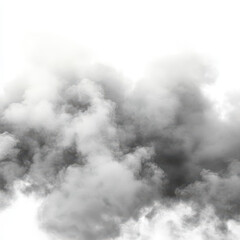 Smoky air pollution overlay, dense and hazy clouds, atmospheric effect, realistic png, isolated on white background