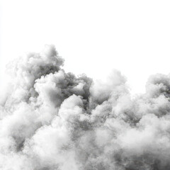 Realistic spooky smoke for decor, mysterious and textured clouds, perfect for eerie visuals, png, isolated on white background