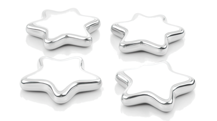 White Stars on Transparent Background Generative AI